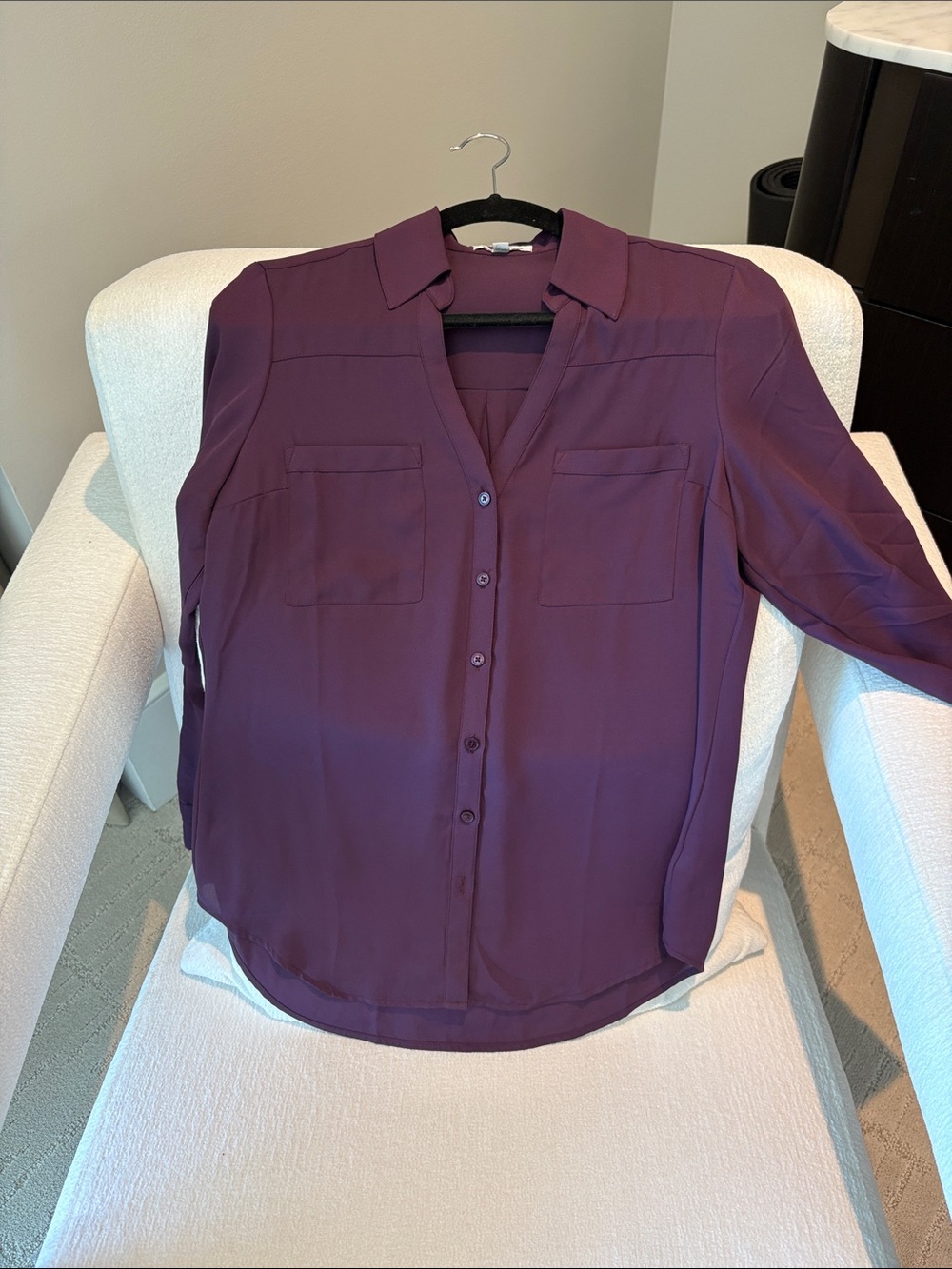 Express Dusty Mauve Button-Down Shirt